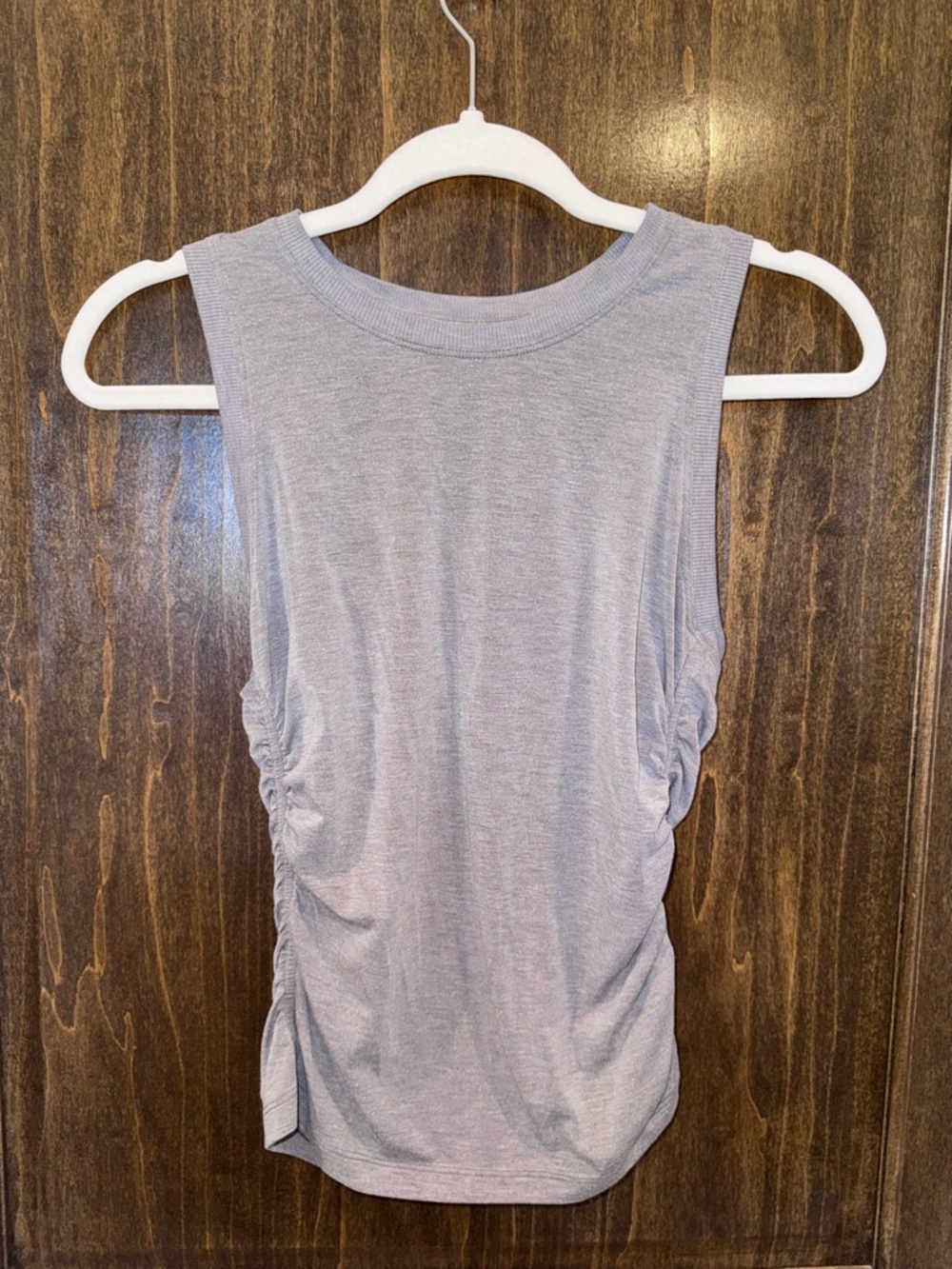 Athleta Gray Ruched-Side Sleeveless Tank